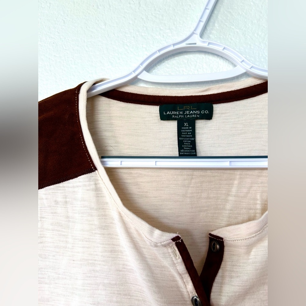 Ralph Lauren Western Henley Shirt Top Blouse size xl - Picture 2 of 6